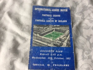 Liga de fútbol 1951 V Liga de fútbol de Irlanda @ Everton 13 - Imagen 1 de 1