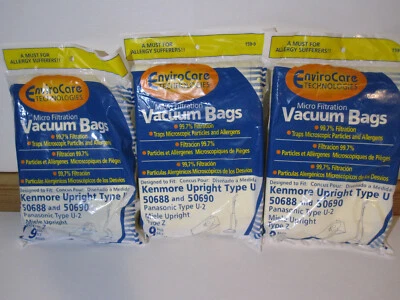 💥🔥 EnviroCare Kenmore Type U 50688 & 50690 Vacuum Cleaner Bags - 23 Bags 🔥💥 - Image 1 of 3