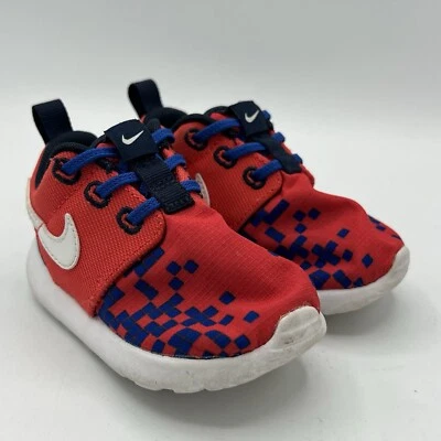 Nike Roshe One Toddler Size 5C Red Blue Shoes Boys Sneakers 749358-601 Digi EUC - Image 1 of 4