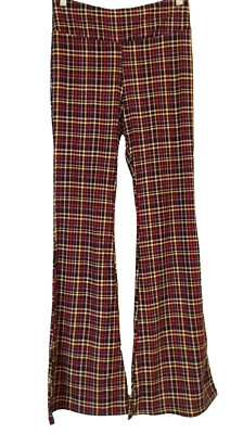 NOBO NO BOUNDARIES STRETCHY MULTI-COLOR PLAID HIGH RISE FLARE PANT Sz M - Image 1 of 4