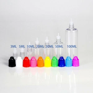 3-120ml Plastic Empty Dropper Liquid Eye Water Bottles Multicolor Childproof Cap - Picture 1 of 15