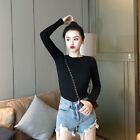 Slim Women's Solid Color T-Shirt Soft Women Bottoming Topsspring