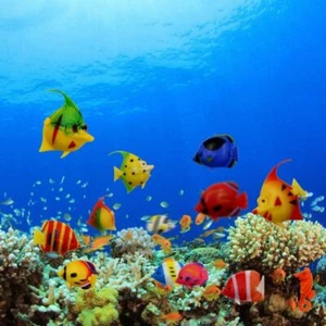 Plastic Fake Floating Artificial Fish Lot Small Tropical Simulation Aquarium New - Picture 1 of 12