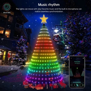 Smart Christmas Tree Toppers Lights App DIY Picture LED RGB String Light Bluetoo - Picture 1 of 10