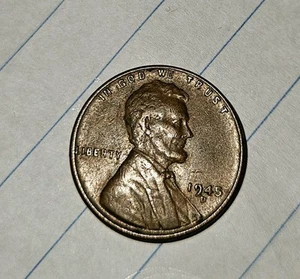 1945 D Wheat Penny - L On Rim - Very Rare - Picture 1 of 2