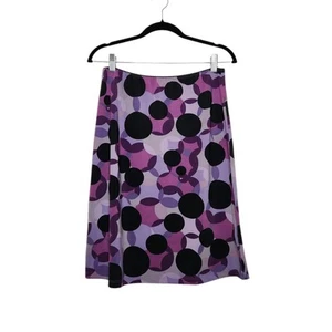 Vintage y2k Paris Blues Midi Polka Dots Shapes Geometric Skirt Stretch Large - Picture 1 of 6