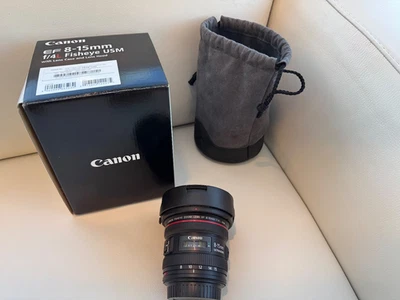 Canon EF 8-15mm F/4L Fisheye USM (Canon EF mount)  Exc condition orig box +case - Image 1 of 4
