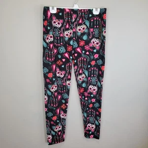 New Mix Sugar Skull Kittens Polyester Spandex Ankle Leggings Extra Plus Size - Picture 1 of 8