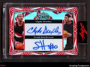 2023 Leaf Christmas Candy Cane Clyde Drexler Scoot Henderson ROOKIE DUAL AUTO /3 - Picture 1 of 2