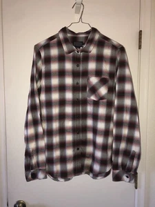 Pendleton Women’s Large Shadow Plaid Button Up Long Sleeve Red Flannel Western L - Picture 1 of 4