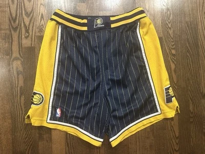 Vintage Reebok Authentic INDIANA PACERS Pinstripe Basketball Shorts Size 34 - Image 1 of 4