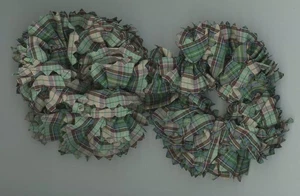 2 Ponytail Scrunchies Polyester & Elastic 4 1/2" x 2" Greens & Country B2-B1 - Picture 1 of 2