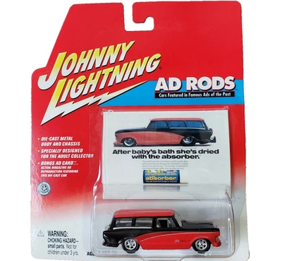 Johnny Lightning 1959 Rambler Rumblur Wagon Ad Rods Diecast 1:64 rojo y negro Foto 1 de 4