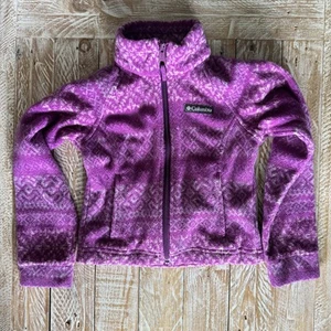 Columbia girls purple fleece jacket, zipper up with zip pockets ~XXS - Picture 1 of 6