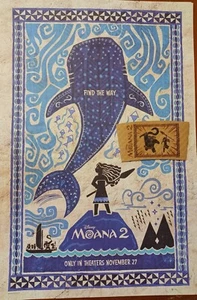MOANA 2 DISNEY D23 2024 PROMO FIND THE WAY MINI POSTER 12" x 17" + CUP SLEEVE - Picture 1 of 3