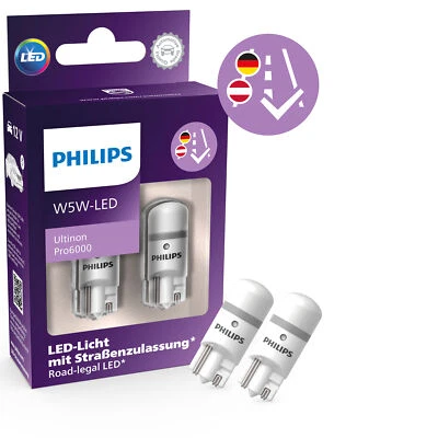 Philips LED Glassockelbirne W 5W Ultinon Pro6000 mit Straßenzulassung 6000K 2... - Bild 1 von 4