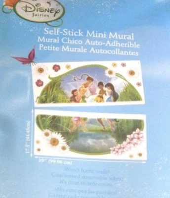 Mural de pared Tinkerbell Disney mini escena de hadas pelar y pegar 17,5 x 39 pulgadas Foto 1 de 4