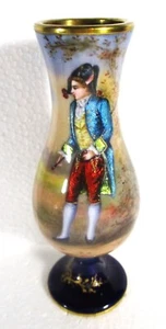 BLATZ KONVOLUT VINTAGE FRANZÖSISCHE EMAILLE VASE METALLFOLIE MÄNNLICHE FIGUR OUTDOOR - Bild 1 von 10