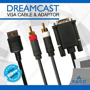 Sega Dreamcast VGA RCA Audio Cable Lead Adapter Adaptor Scart HDMI DVI HD DC Mod