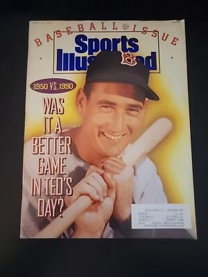 SPORTS ILLUSTRATED April 16 1990 Ted Williams Boston Red Sox B57:6549 - Image 1 of 4