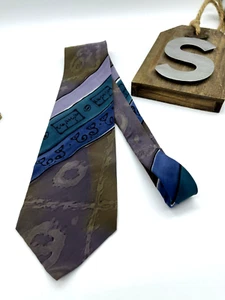 ROBERT DASKAL HANDPAINTED ART DESIGNER SUIT QUALITY NECKTIE TIE FREE SHIPPING - Picture 1 of 4