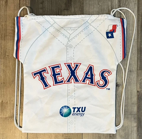Texas Rangers MLB Drawstring Bag Backpack Cinch Sack Home White Jersey Cover
