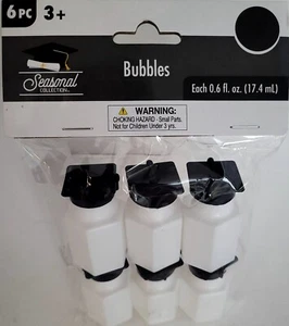 Graduation Decor Favors Bubbles in Bottles w Caps & Tassels, 6 Bottles/Pk - Picture 1 of 2