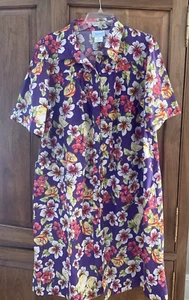 National Brand House Patio Dress Muu Muu Size 1X Purple with Flowers - Picture 1 of 10