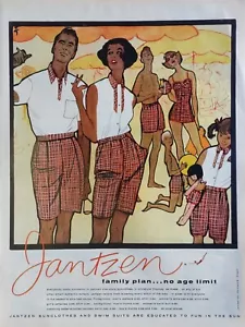 Pubblicità stampa Jantzen vintage 1958, piano famiglia.. senza limiti di età - Foto 1 di 1