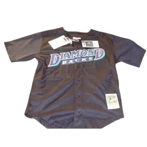 Randy Johnson 1999 Mitchell & Ness Diamondbacks MLB Button BP Jersey Kids Size L - Picture 1 of 12