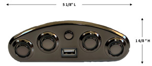 MLSK35-G9 Left (L) 5 Button Power Recliner Switch w/ USB + 2M/1F Splitter Cable