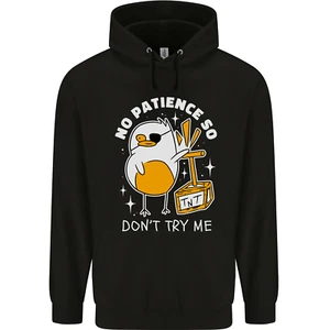 No Patience Anger Management Bird Funny Childrens Kids Hoodie - Picture 1 of 3