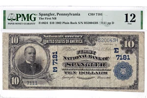 $10 1902 PB National SPANGLER Pennsylvania PA "Mega Rare" ((Only 2 on Census)) - Picture 1 of 2