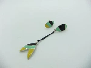 Preciosos pendientes extraños enchapados en plata con esmaltados en frío - Imagen 1 de 1