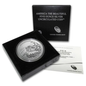 2014-P Shenandoah National Park 5oz Silver ATB Coin-Collector Version w/Box &COA - Picture 1 of 3
