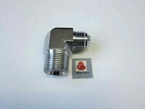 Lowrider Hydraulics one 3/4"m to #8 jic elbow, Chrome & Polished - Imagen 1 de 3