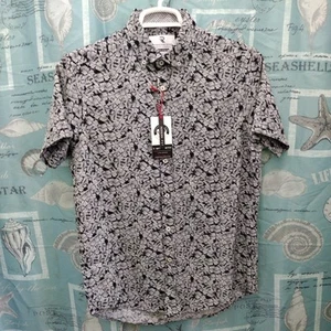 International Report 4 Way Stretch AOP Fern Leaf Black Shirt Men’s Size Med *NEW - Picture 1 of 18