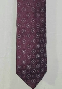 BOSS Hugo Boss Men's Silk Neck Tie Burgundy Purple Jacquard Foulard Italy 3.5×61 - Picture 1 of 9