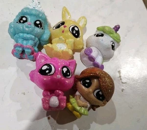 Tic Tac Toys XOXO Glitter Set Of 5 Cat, Dog, Unicorn, Bunny, Girl - Picture 1 of 7