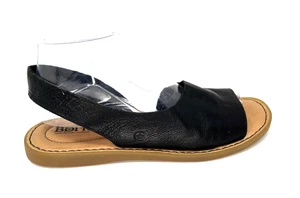Born Inlet Sandals Womens Size 9 M Black Leather Slingback Flats Comfort Shoes - Picture 1 of 8