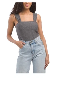 Body Gilli Gris Correa Ancha Cuello Cuadrado Sin Mangas. Talla M. ¡NUEVO CON ETIQUETAS! - Imagen 1 de 12