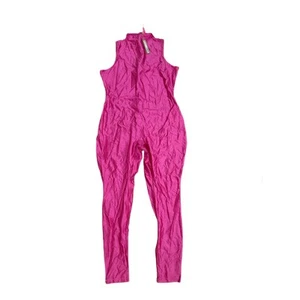 SKIMS Size 2X Shine Spandex Catsuit Jersey Mock Neck Sleeveless Catsuit Hot Pink - Picture 1 of 7