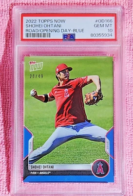 2022 Topps Now SHOHEI OHTANI #OD166 Blue 28/49 PSA GEM MINT 10 +Freebies (Pop5) - Image 1 of 2