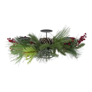 Candelabro pilar de Navidad Northlight 32" mezclado helado bayas de pino conos - Imagen 1 de 4