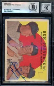Bobby Richardson Gem Mint 10 Beckett BAS Signed 1959 Topps Autograph - Picture 1 of 2