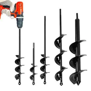 Auger Spiral Drill Bit Post Hole Digger Tool Garden Planting For Earth Planter. - Picture 1 of 16