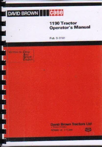 1980 David Brown Case "1190" Tractor Operators Instruction Manual - Picture 1 of 1