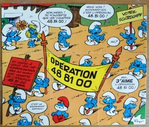 Opération 48.81.00. 1972 5 vignettes auto-collant de PEYO Les Schtroumpfs TBE - Picture 1 of 2