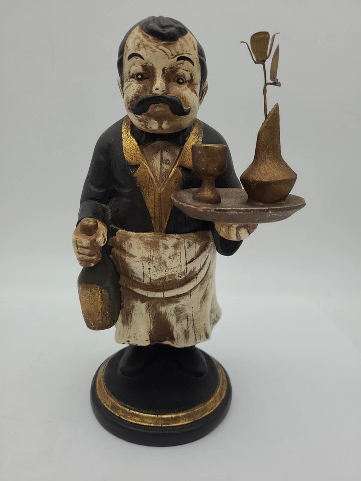Estatuilla de cocina de mayordomo camarero para servir vino Sterling Industries de colección 9" Foto 1 de 4