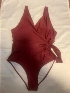 CUPSHE PLUS SIZE XL swimsuit 1 piece Women's bathingsuit burgundy maroon #703 - Picture 1 of 6